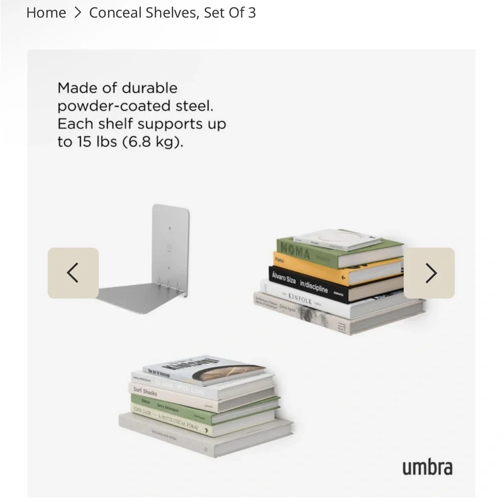 3 Umbra Invisible Floating Shelves